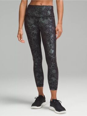 lululemon athletica Black Floral Print High-Rise Leggings